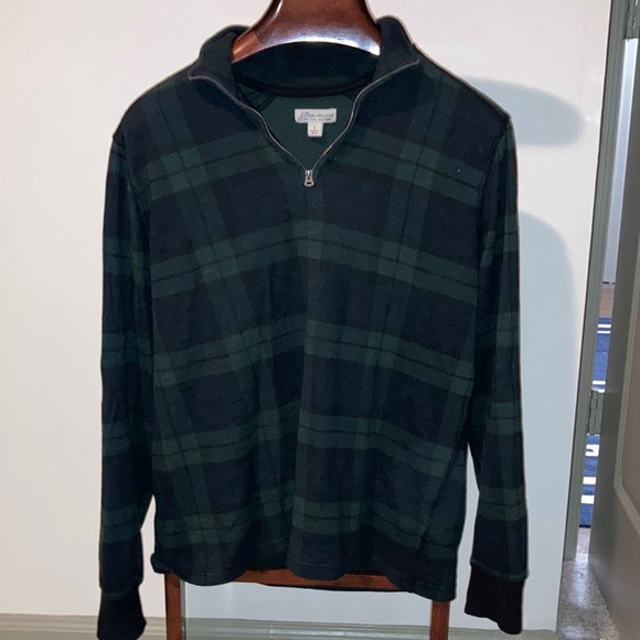 J. Crew Sweaters Mens Jcrew Large Black Watch Plaid Zip Up Sweater